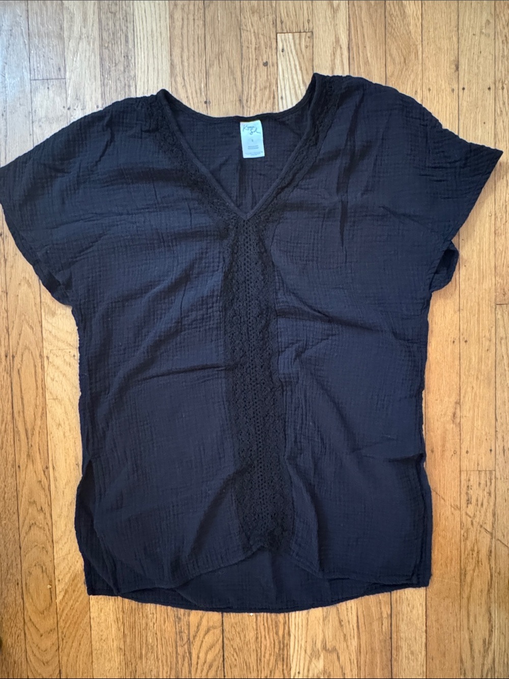 Kona Sol Lightweight Swim Cover Up Dress with Lace Peekaboo Trim